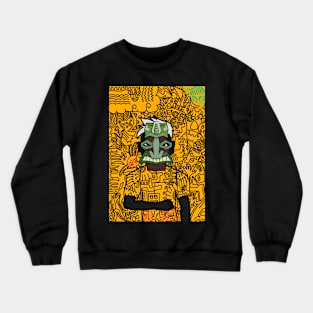 MaleMask NFT with HawaiianEye Color and DarkSkin Color - Doodle Style Crewneck Sweatshirt